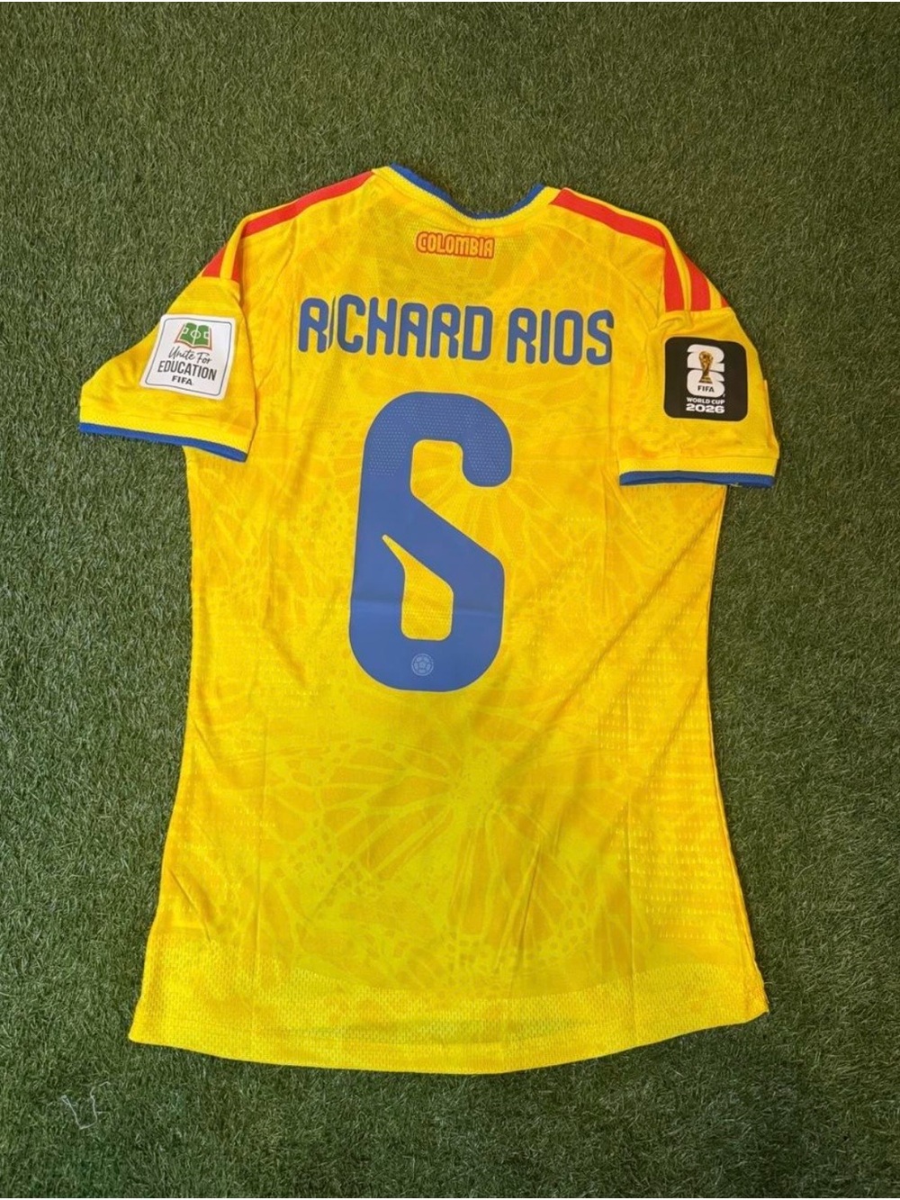 Colombia World Cup 2026 Women’s' Yellow Soccer Home Jersey - Richard Rios #6